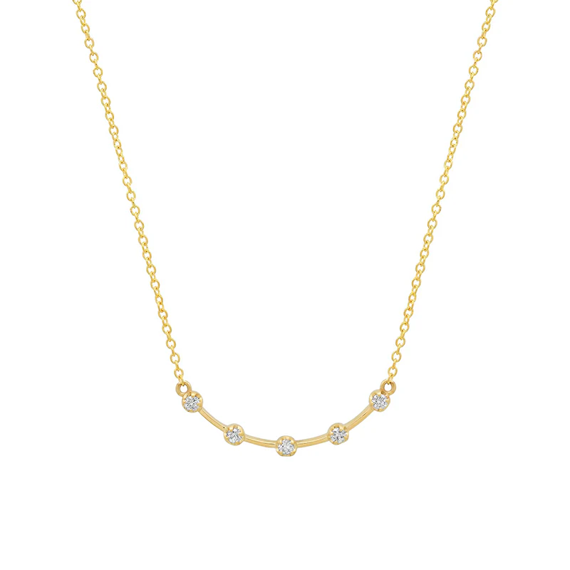 Illusion Set Diamond Curved Stick Necklace