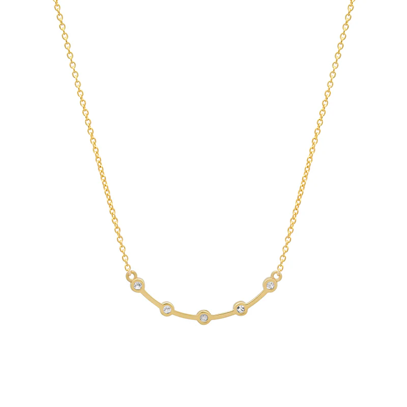 Illusion Set Diamond Curved Stick Necklace - Image 2