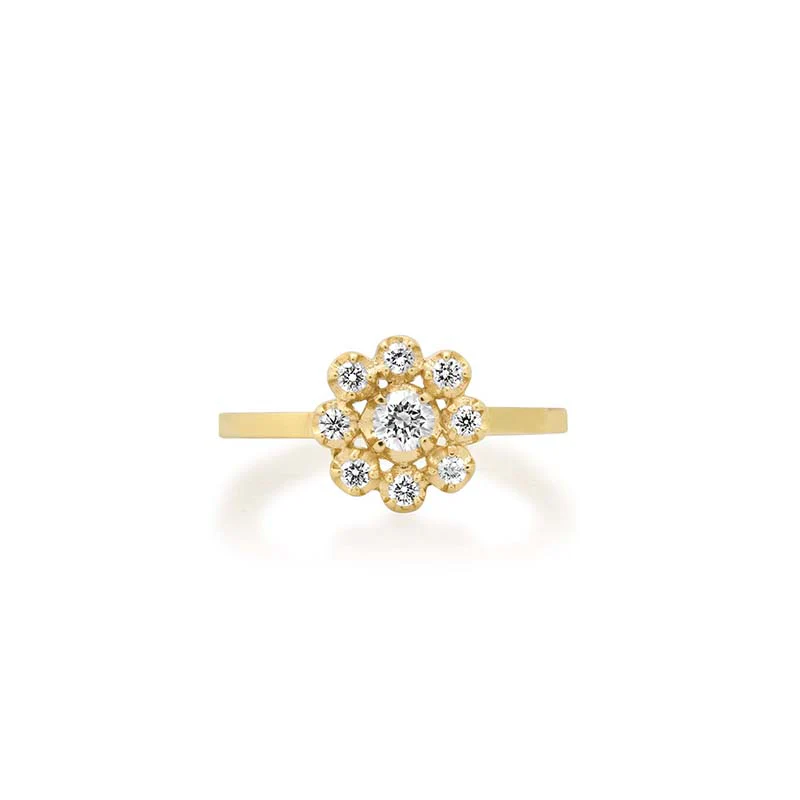 Petite Statement Illusion Set Diamond Flower Ring - Image 2