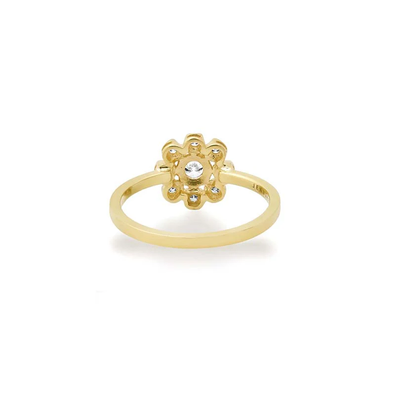 Petite Statement Illusion Set Diamond Flower Ring - Image 4