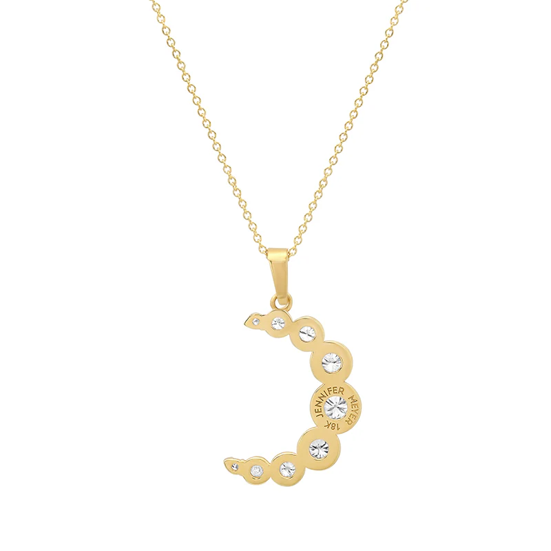 Illusion Set Diamond Moon Necklace - Image 2