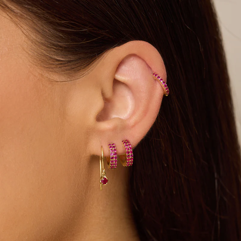 Illusion Set Ruby Drop Earrings - Image 4