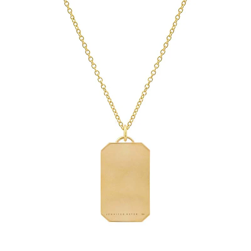 Lapis Inlay Tag Pendant Necklace - Image 2