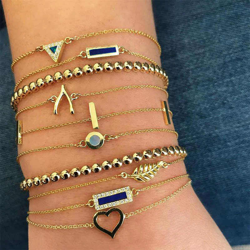 Lapis Inlay Bar Bracelet - Image 3