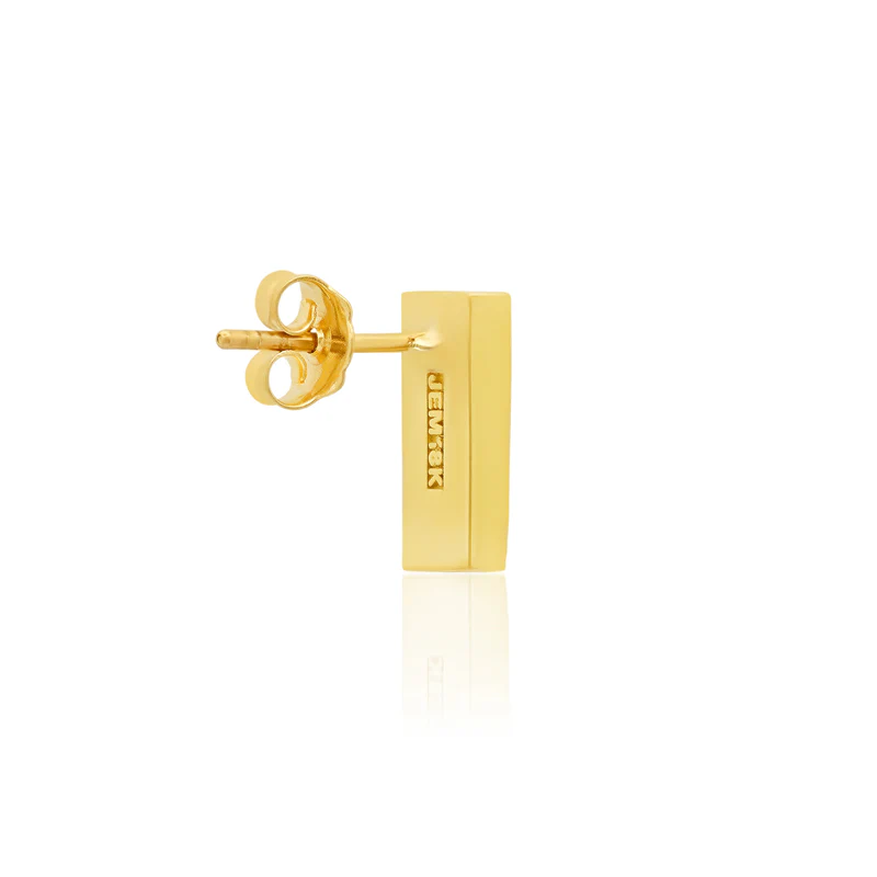 Lapis Inlay Bar Studs with Diamonds - Image 3