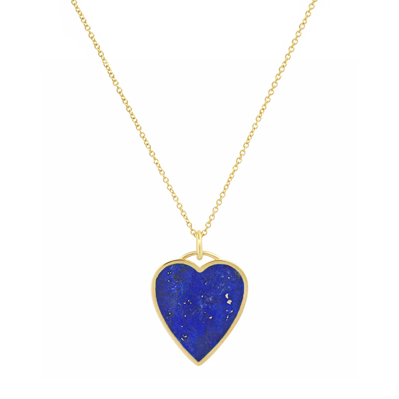 Lapis Inlay Heart Necklace