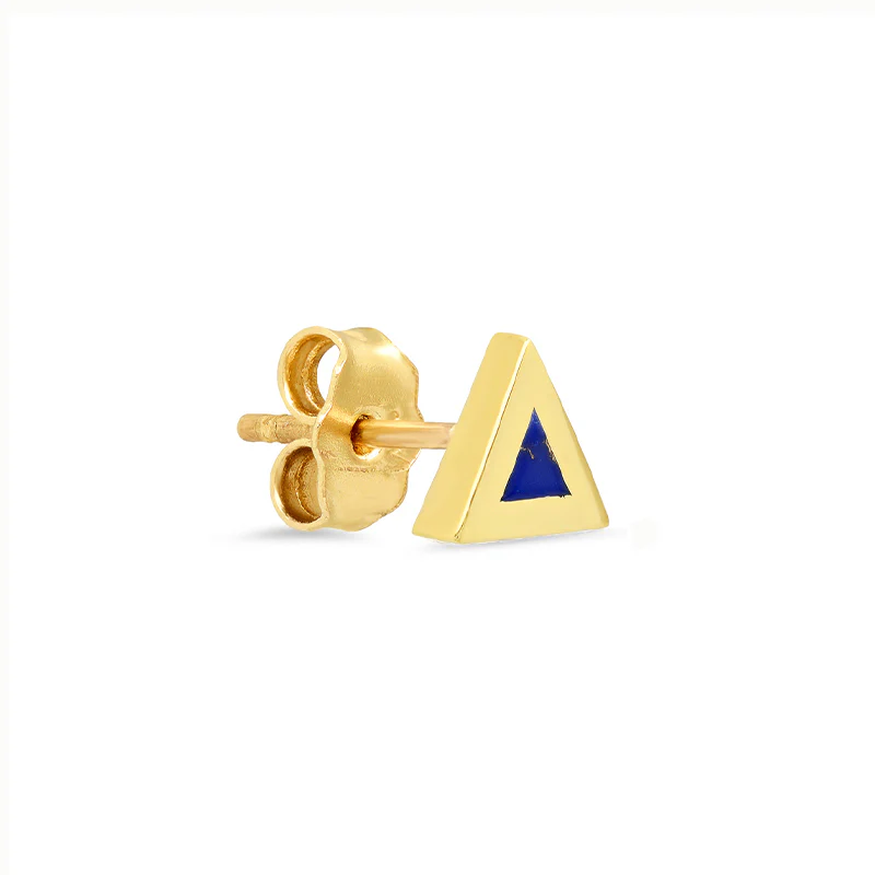 Lapis Inlay Triangle Studs - Image 2