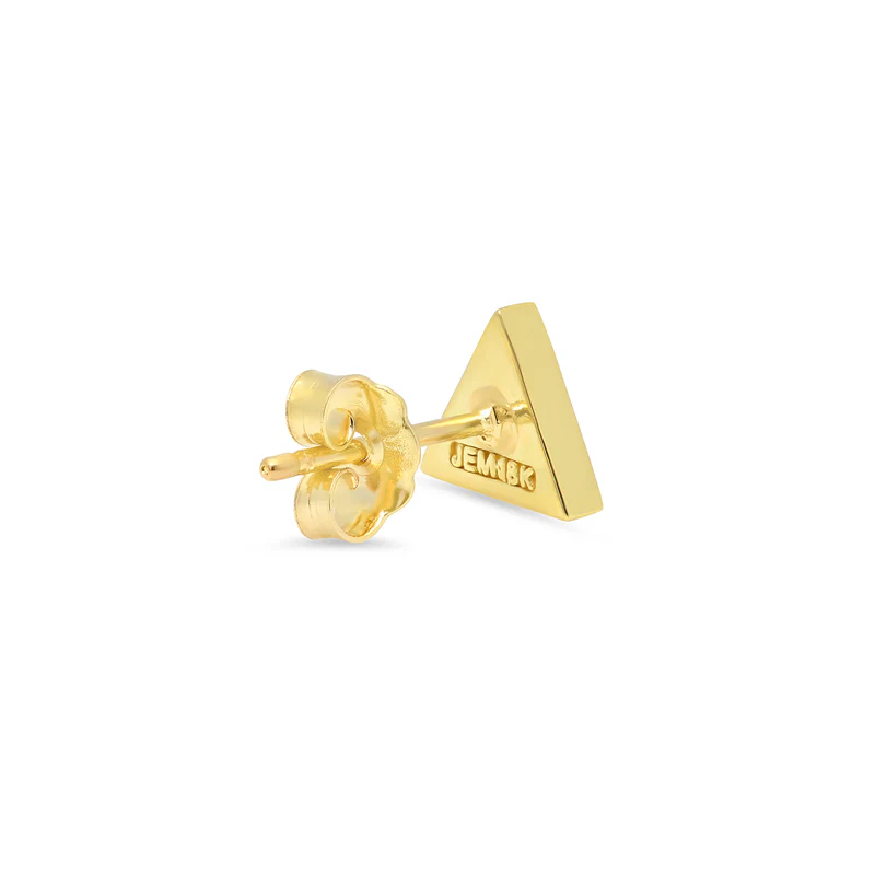 Lapis Inlay Triangle Studs with Diamonds - Image 3