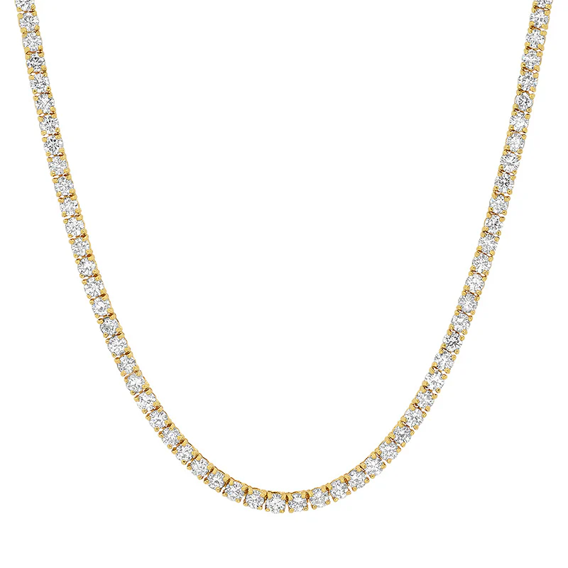 Large 4-Prong Diamond Tennis Necklace