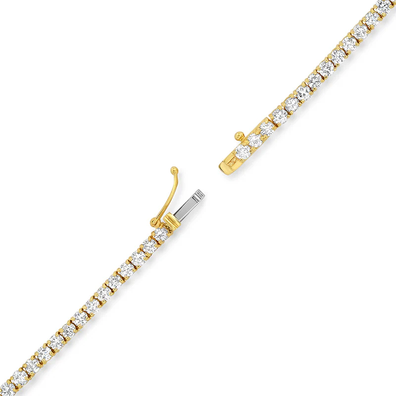 Large 4-Prong Diamond Tennis Necklace - Image 4