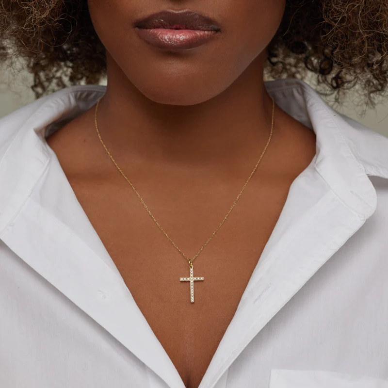 Diamond Large Cross Necklace - Image 4