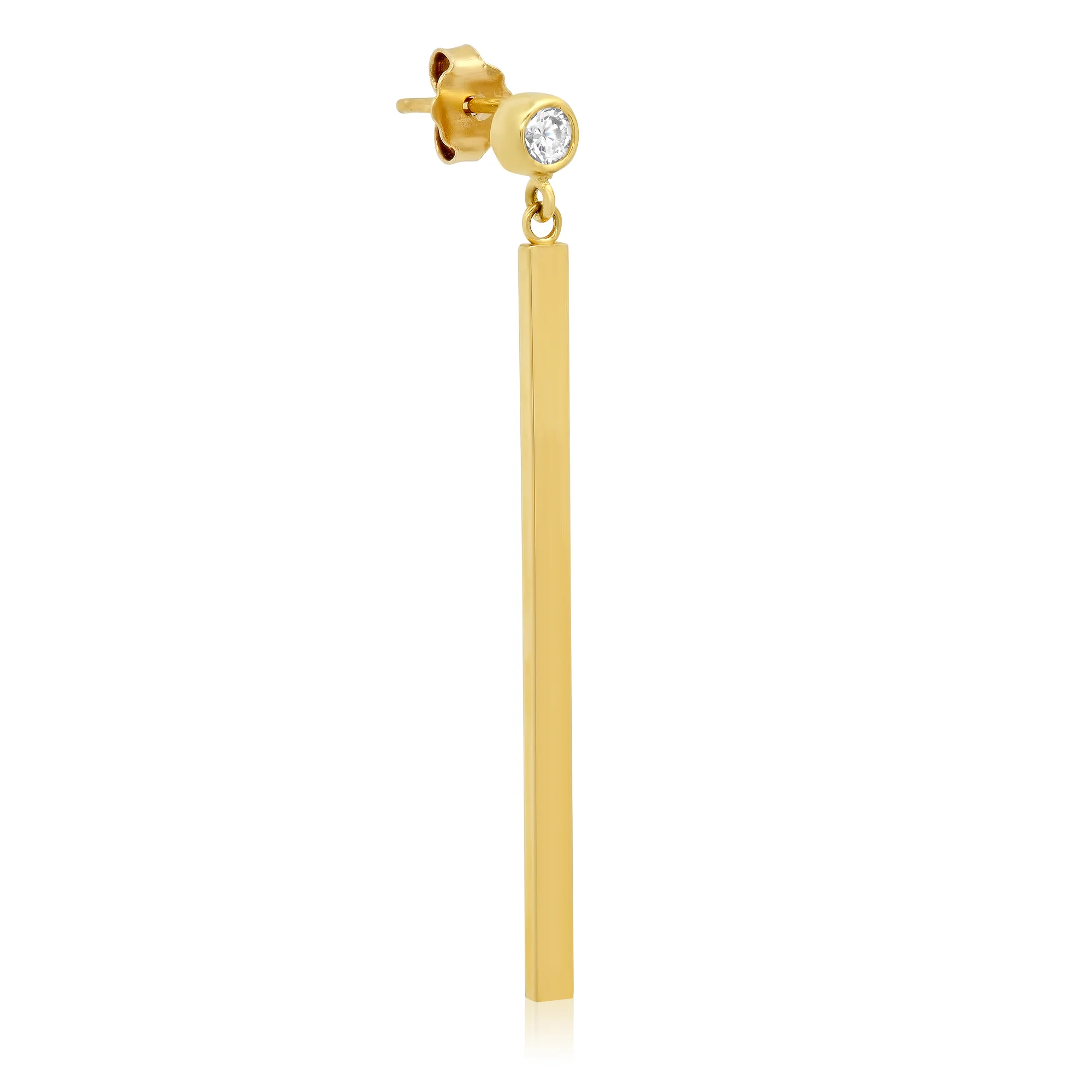 Large Diamond Bezel and Long Stick Studs - Image 2