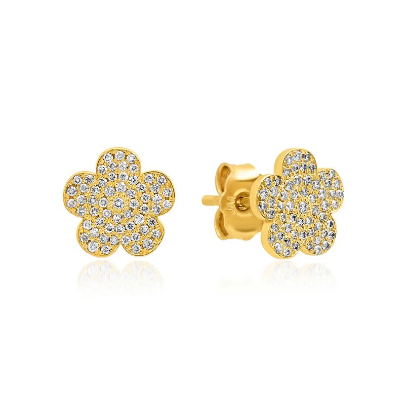 Large Diamond Daisy Studs - Image 2