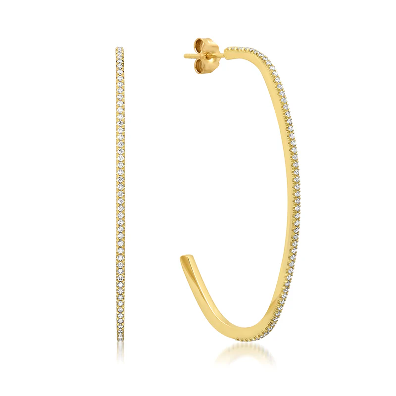 Large Diamond Elongated Edith Hoops - Image 2