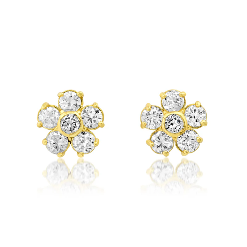 Large Diamond Flower Studs