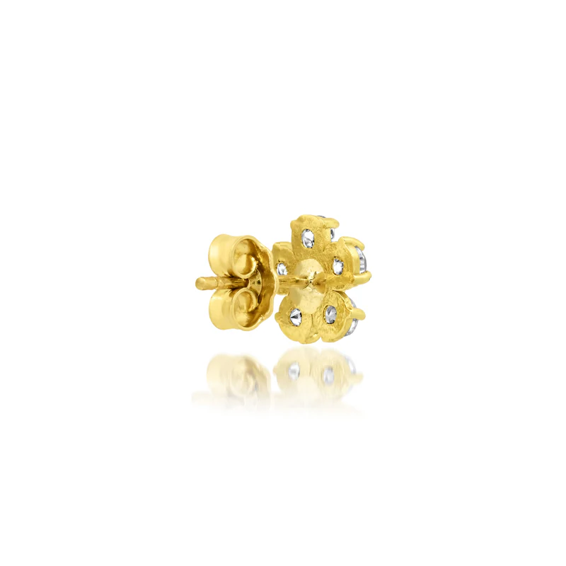 Large Diamond Flower Studs - Image 3