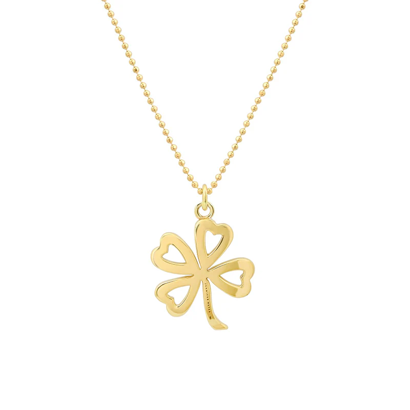 Large Diamond Open Clover Necklace - Image 2