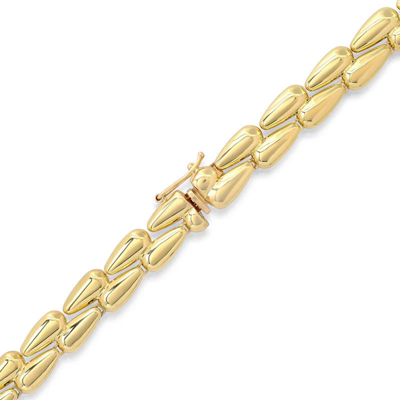 Large Double Dome Tennis Necklace with 1/3 Diamond Pave - Image 3