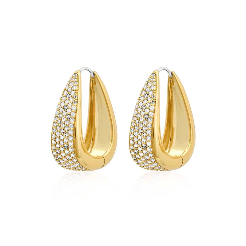 Luxe Elongated Diamond Teardrop Huggies