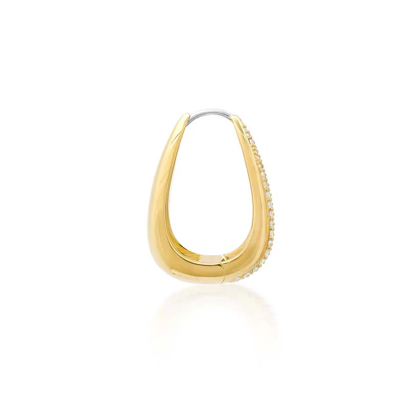 Luxe Elongated Diamond Teardrop Huggies - Image 3