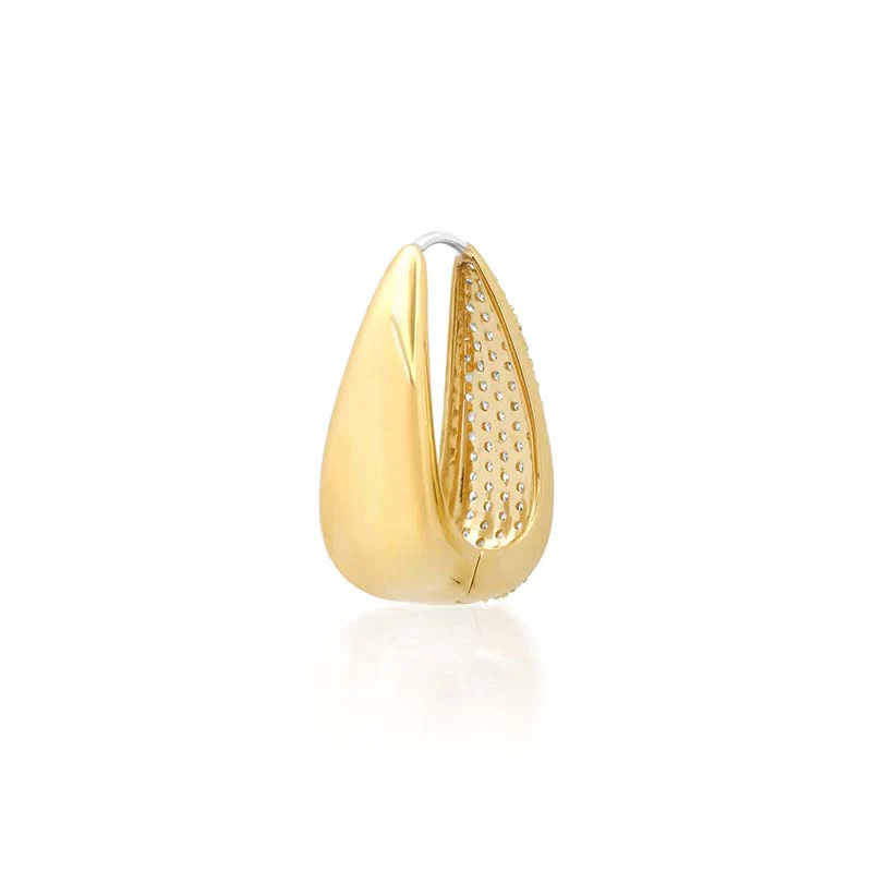 Luxe Elongated Diamond Teardrop Huggies - Image 4