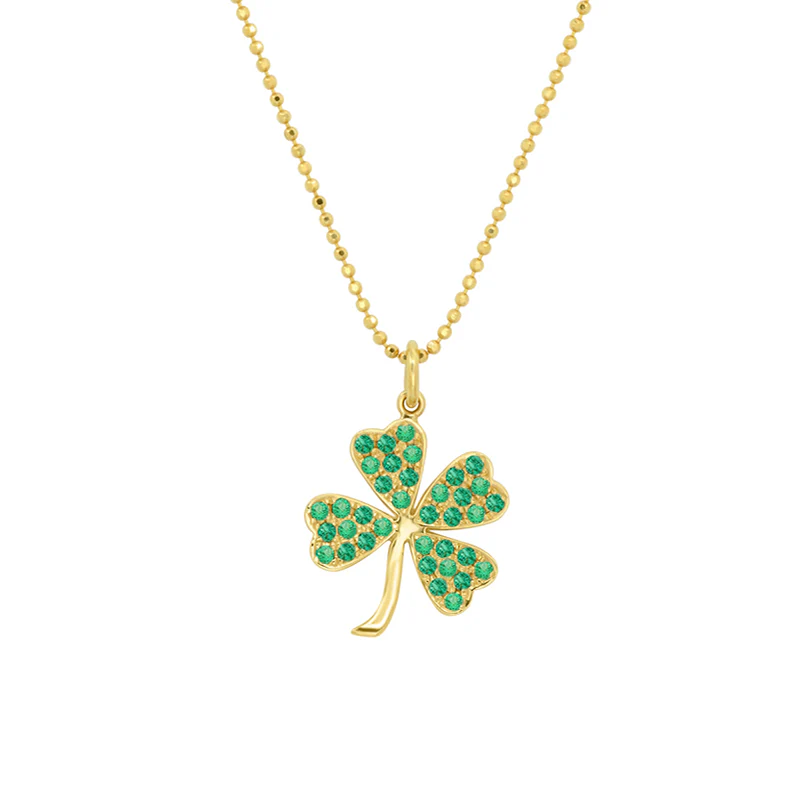 Large Emerald Clover Necklace