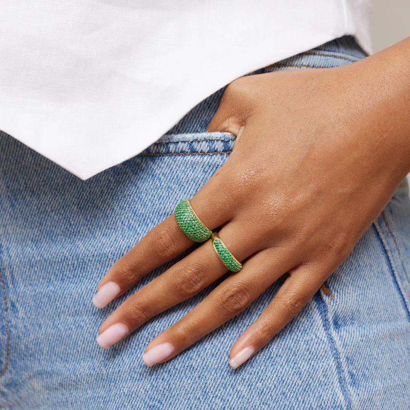 Large Emerald Dome Ring - Image 6