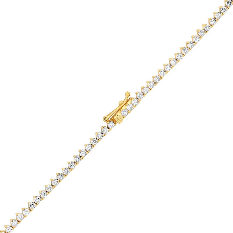 Luxe Graduated 3-Prong Diamond Tennis Necklace - Image 3