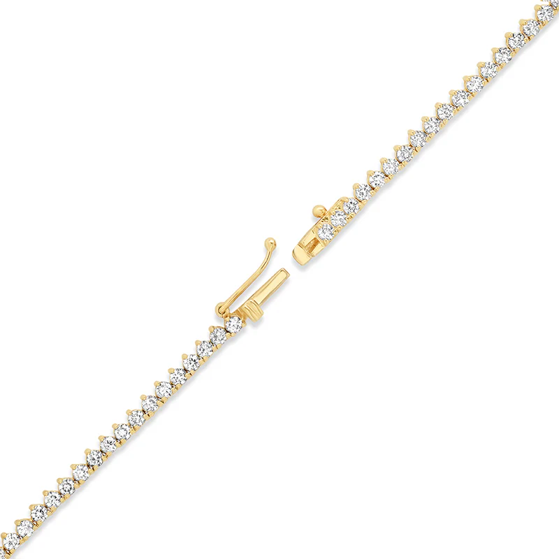 Luxe Graduated 3-Prong Diamond Tennis Necklace - Image 4