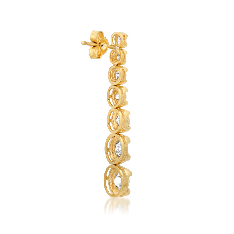 Large Graduated Diamond Tennis Studs - Image 3