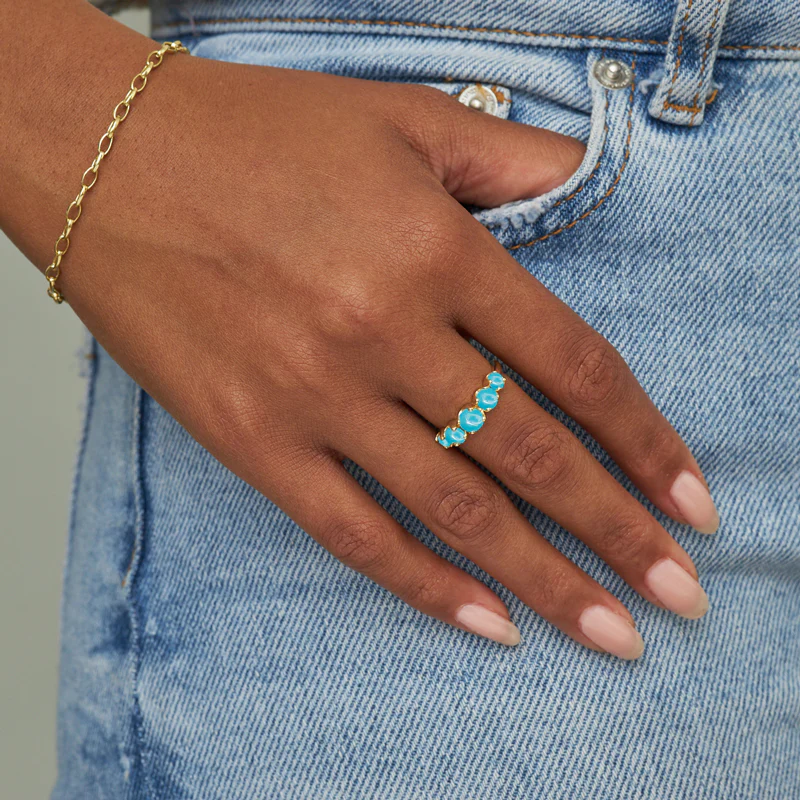 Large Graduated Turquoise Ring - Image 5