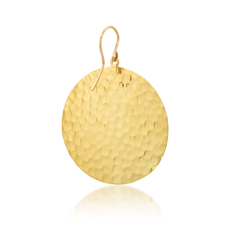 Large Hammered Disc Earrings - Image 3
