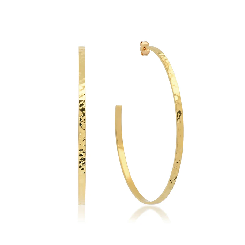 Large Hammered Ellen Hoops - Image 2