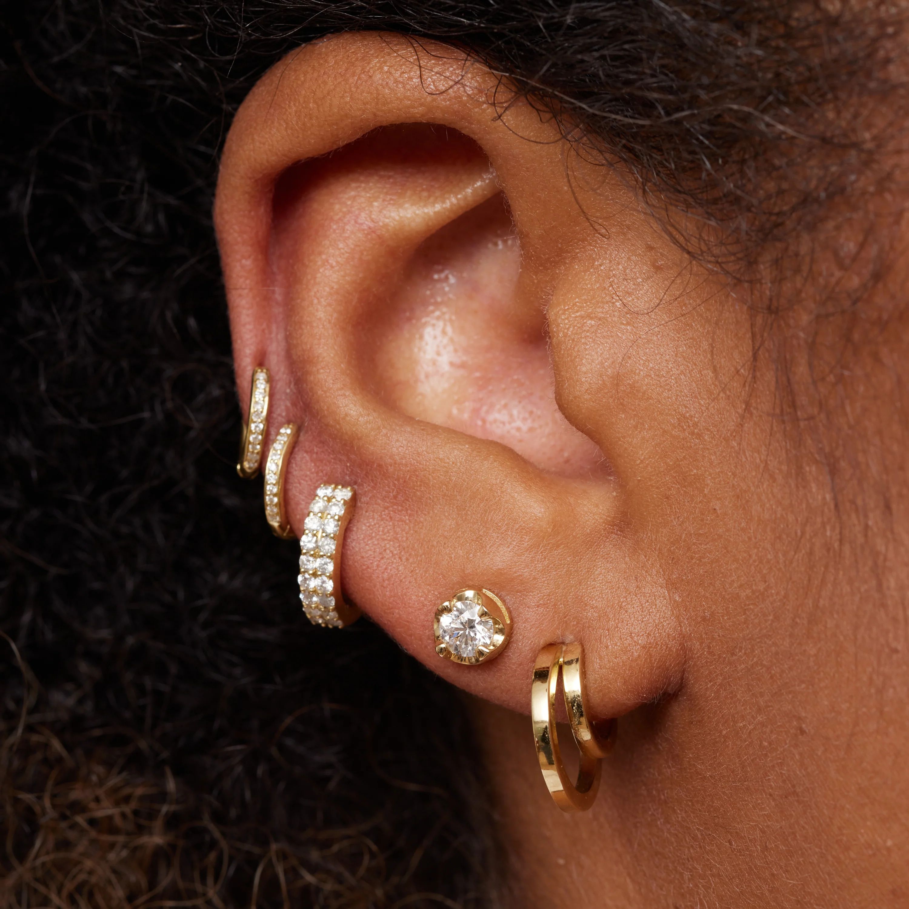 Large Illusion Set Diamond Studs - Image 5