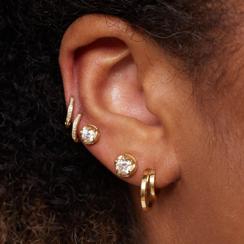 Single Large Illusion Set Diamond Stud - Image 4