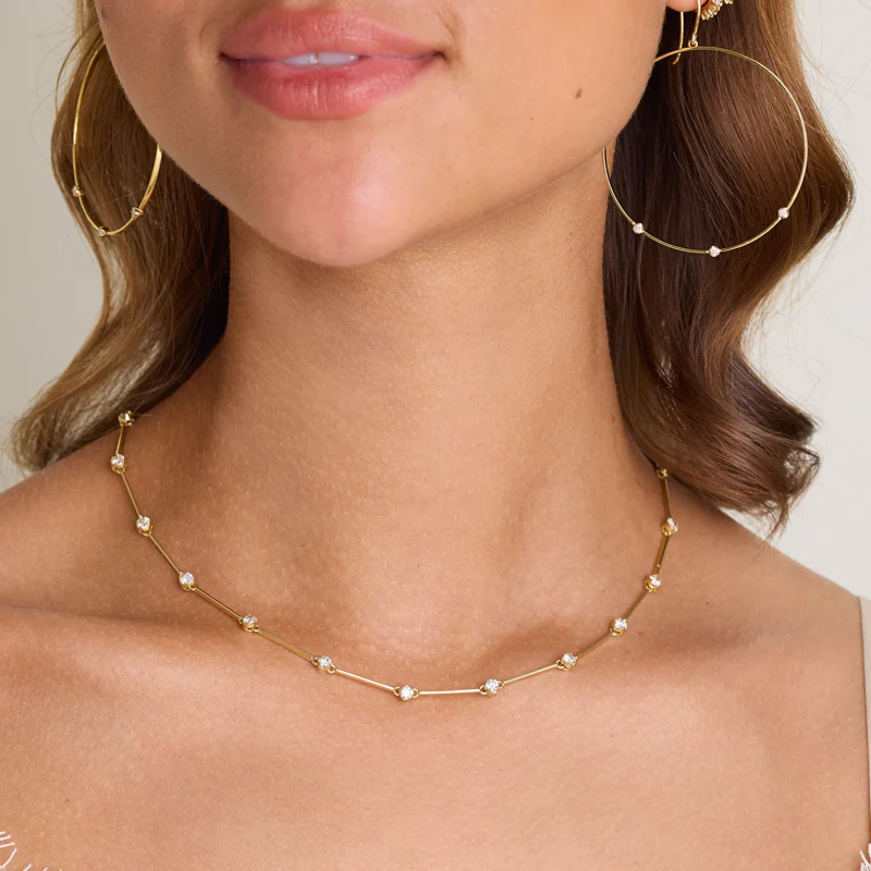 Large Open Circle Earrings with 3 Illusion Set Diamonds - Image 5