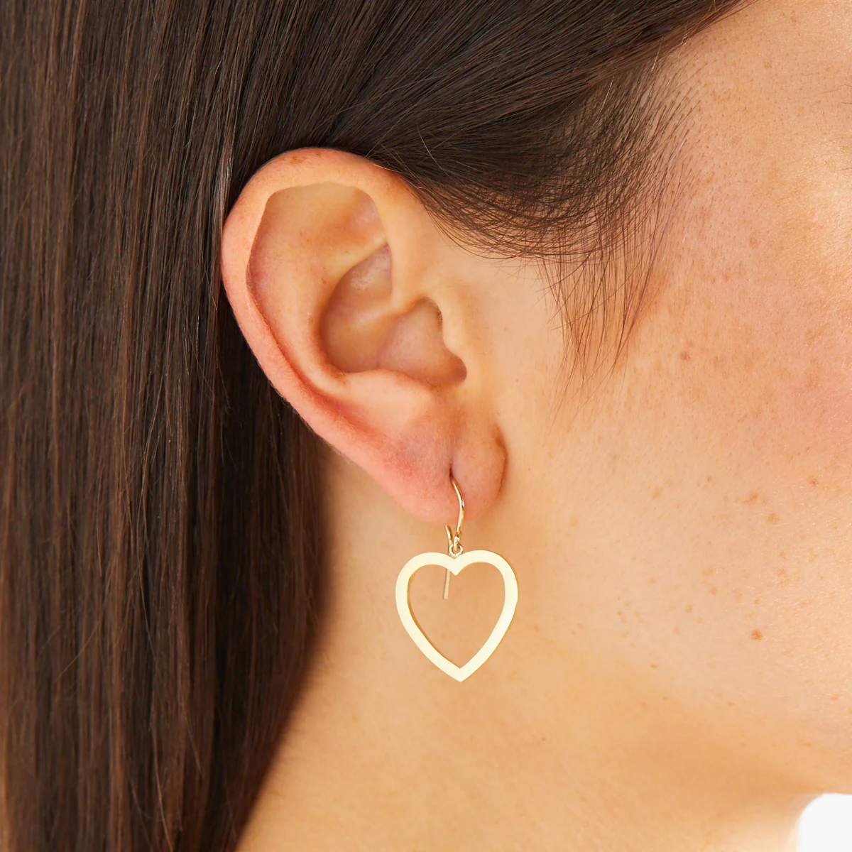 Large Open Heart Drop Earrings - Image 4