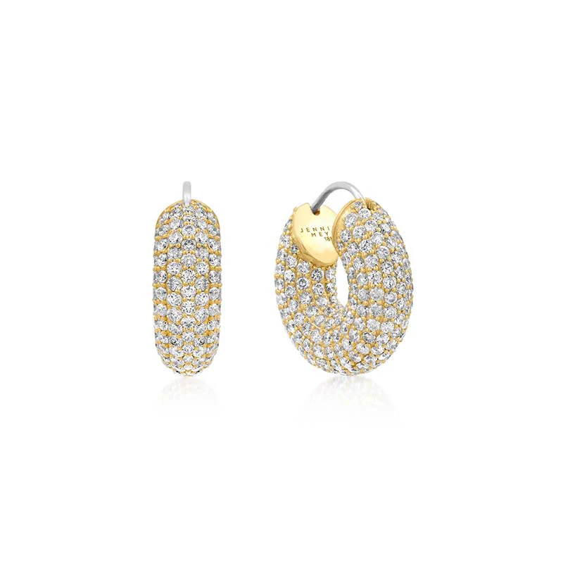 Tubular Huggies with Diamond Pave - Image 2