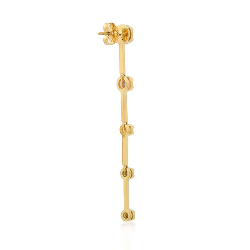 Linear Illusion Set Diamond Earrings - Image 3