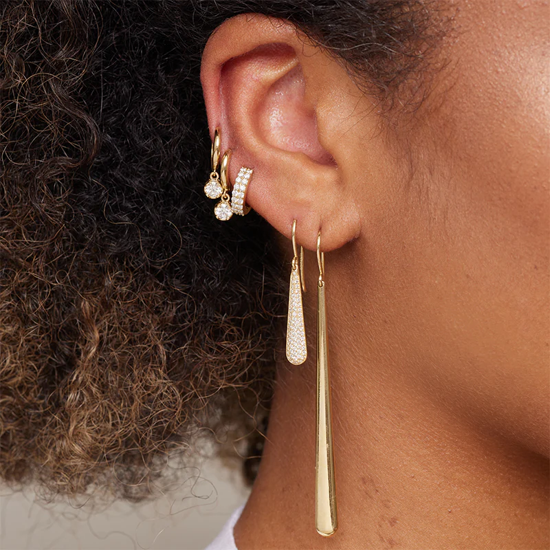 Long Dome Drop Earrings - Image 4
