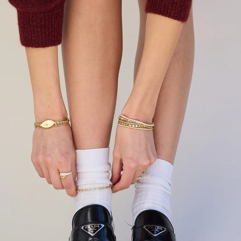 Luxe Diamond Edith Link Anklet - Image 2