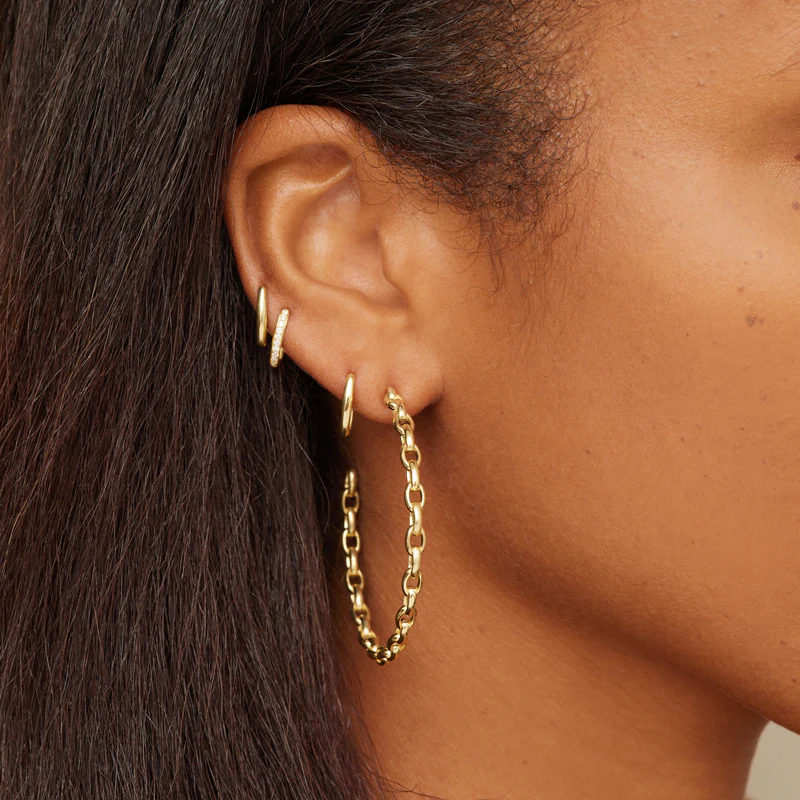 Medium Edith Link Hoops - Image 5