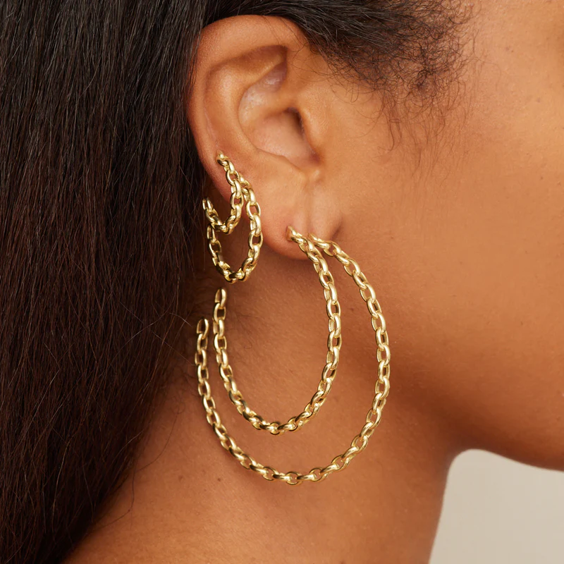 Medium Edith Link Hoops - Image 6