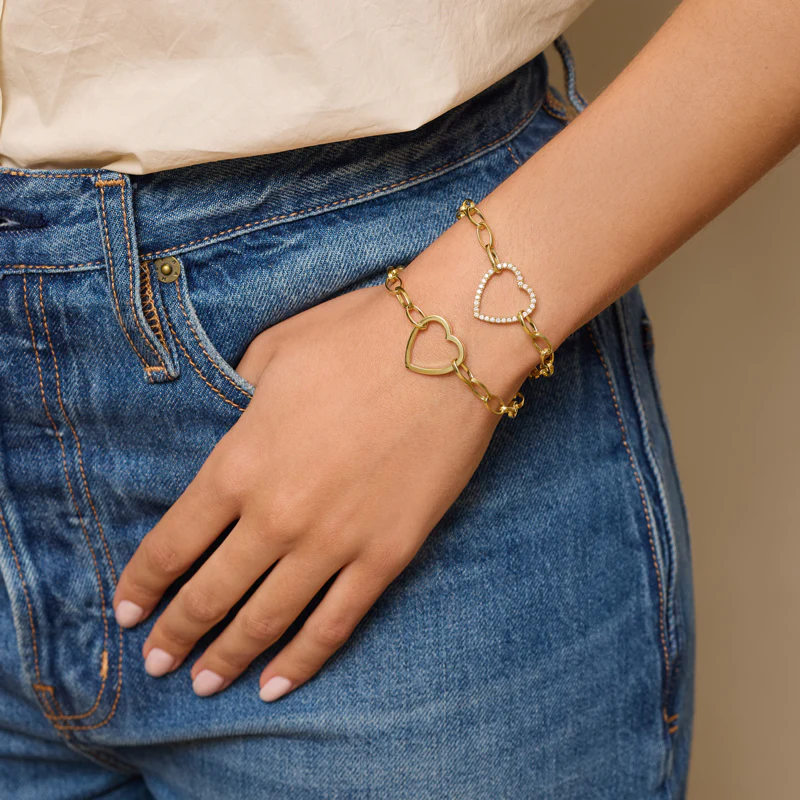 Medium Edith Bracelet with Large Open Heart Accent - Image 3