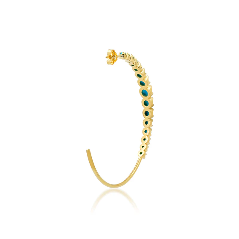 Medium Graduated Turquoise Hoops - Image 3