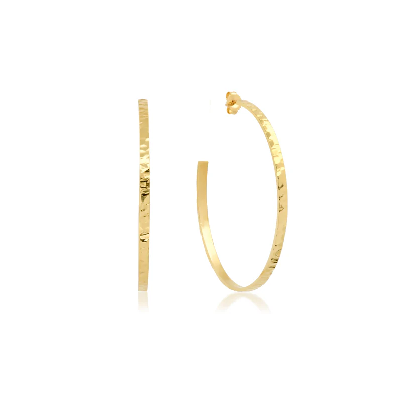 Medium Hammered Ellen Hoops - Image 2