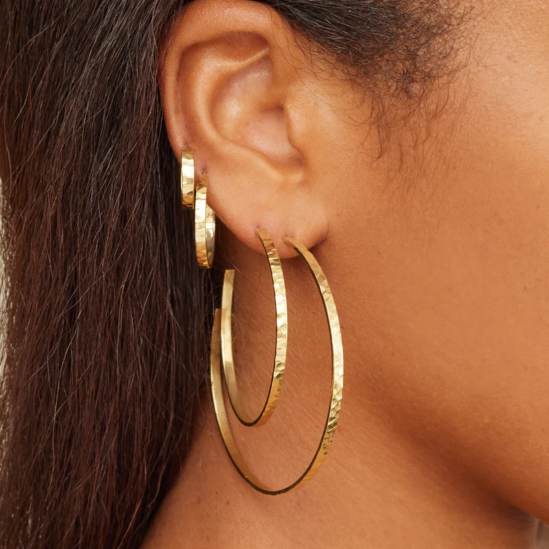 Medium Hammered Ellen Hoops - Image 5
