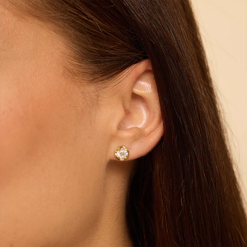 Medium Illusion Set Diamond Studs - Image 4