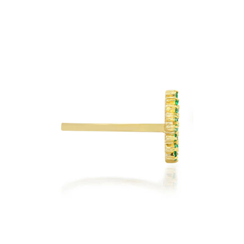 Mini 3-Prong Emerald Open Teardrop Ring - Image 3