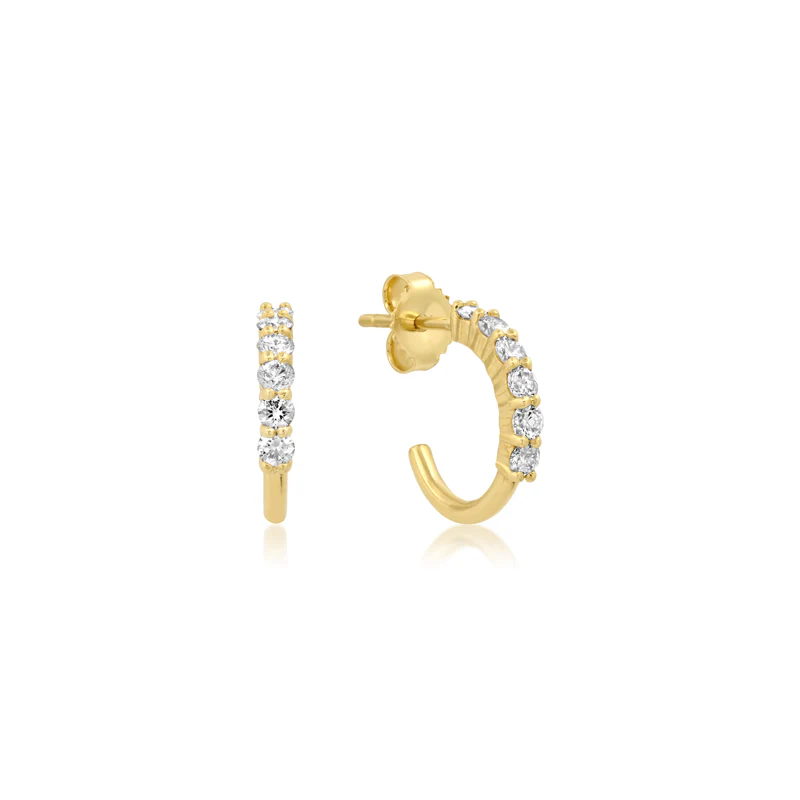 4-Prong Diamond Mini Hoops - Image 2